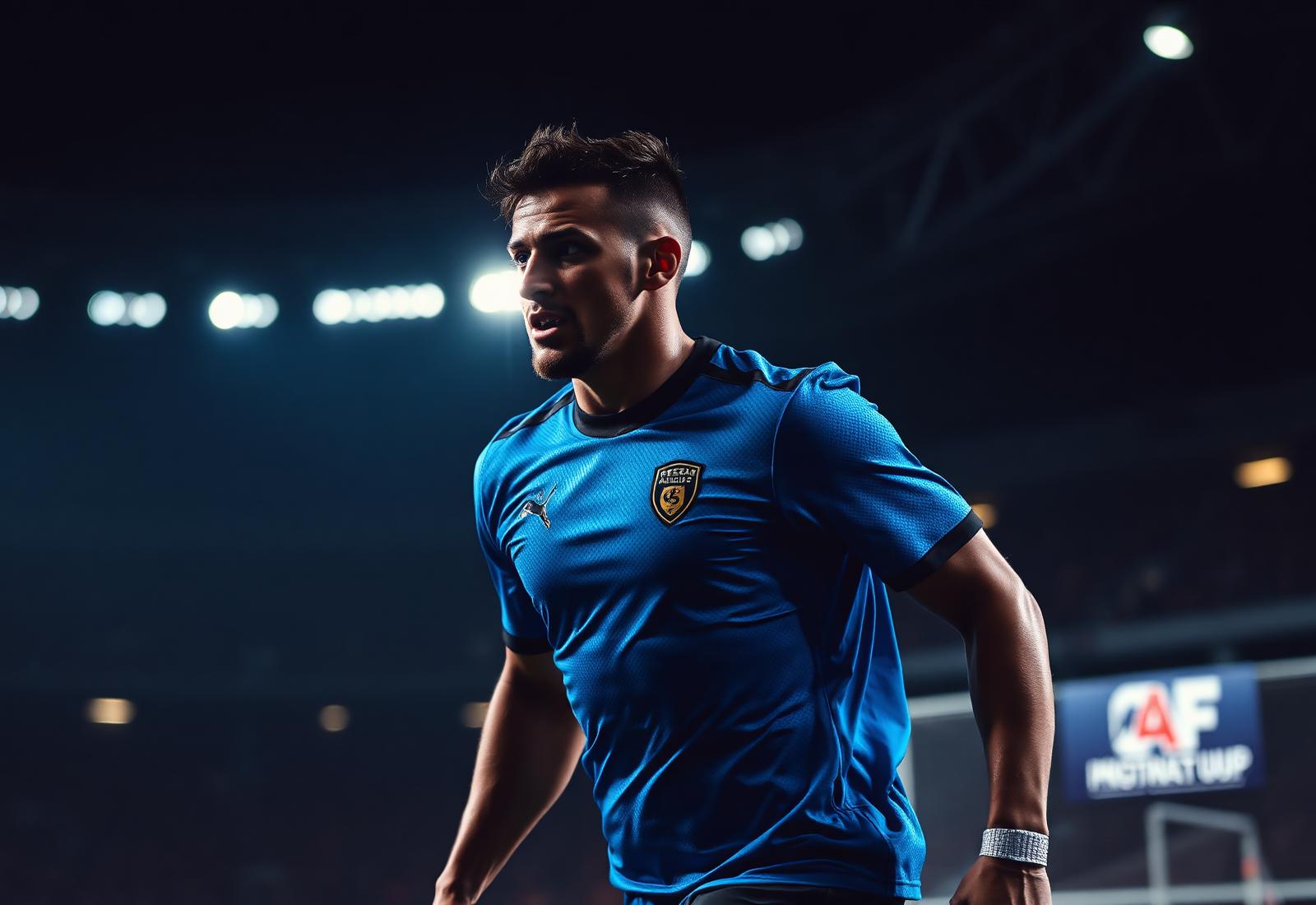 Joueur de football en action